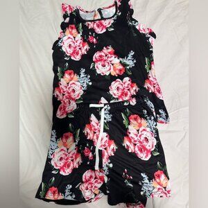 Floral shorts and tank set